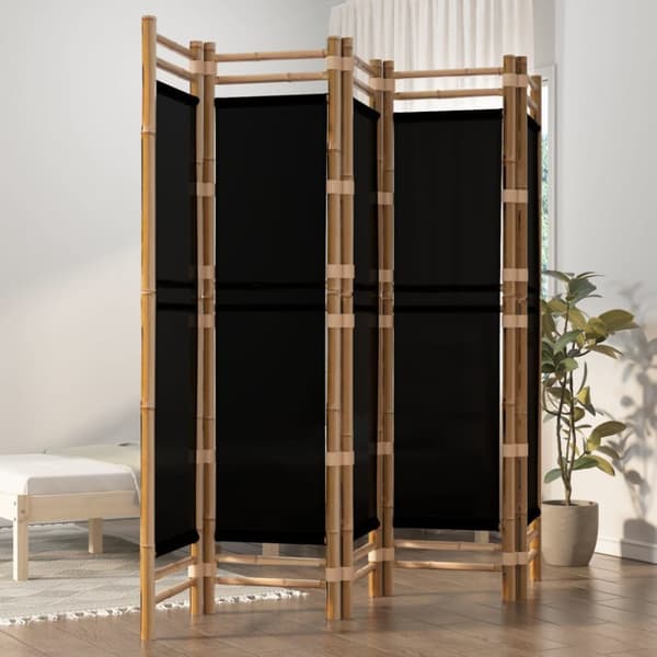 vidaXL 5-panels rumdeler 200 cm foldbar bambus og kanvas -  Rumdelere