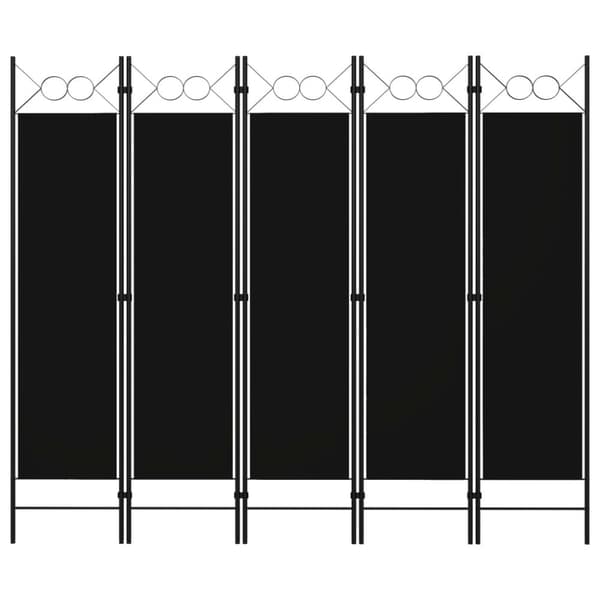 vidaXL 5-panels rumdeler 200x180 cm sort - Rumdelere