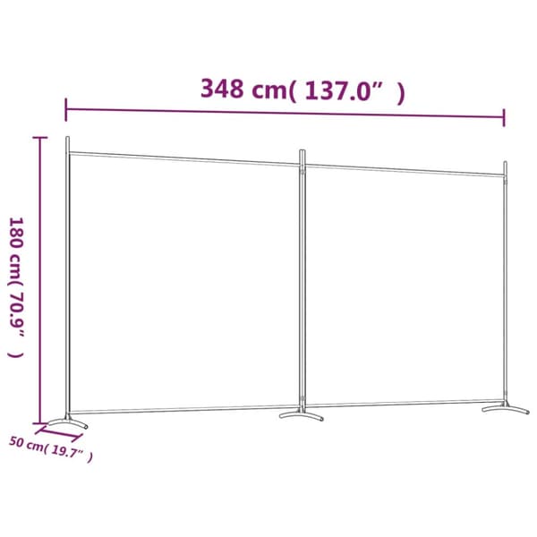 vidaXL Rumsavdelare 2 paneler antracit 348x180 cm tyg - Rumsavdelare