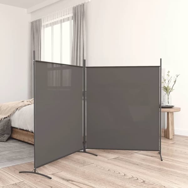 vidaXL Rumsavdelare 2 paneler antracit 348x180 cm tyg - Rumsavdelare