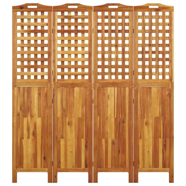 vidaXL 4-panels rumdeler 162x2x180 cm massivt akacietræ - Rumdelere