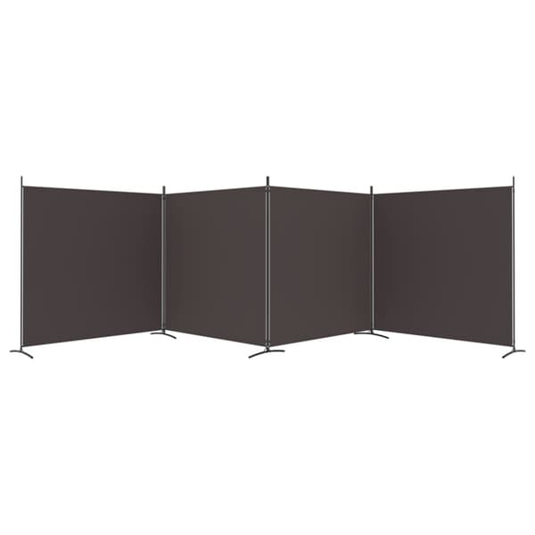vidaXL Rumsavdelare 4 paneler brun 698x180 cm tyg - Rumsavdelare