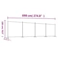 Miniatyrbild 9 av 9: vidaXL Rumsavdelare 4 paneler brun 698x180 cm tyg -  Rumsavdelare