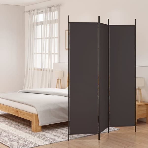 vidaXL 3-panels rumdeler 150x200 cm stof brun -  Rumdelere