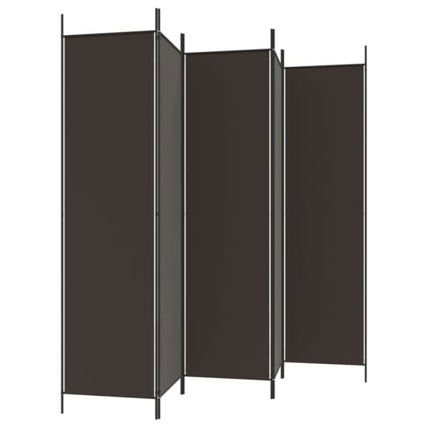 vidaXL 5-panels rumdeler 250x200 cm stof brun -  Rumdelere