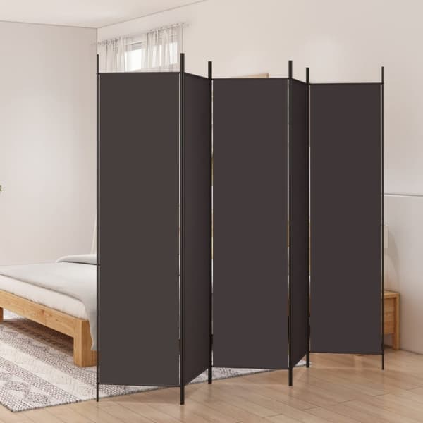 vidaXL 5-panels rumdeler 250x200 cm stof brun -  Rumdelere