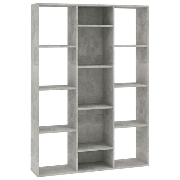 vidaXL rumdeler/bogreol 100x24x140 cm konstrueret træ betongrå -  Rumdelere