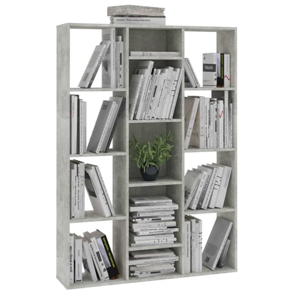 vidaXL rumdeler/bogreol 100x24x140 cm konstrueret træ betongrå -  Rumdelere