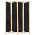 Miniatyrbillede 1 af 9: vidaXL 4-panels rumdeler 160 x 170 x 4 cm stof sort -  Rumdelere