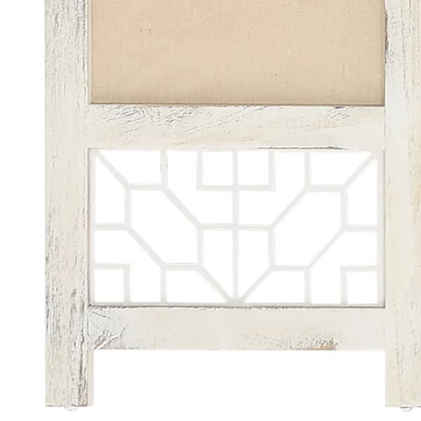 vidaXL 6-panels rumdeler 210x165 cm stof cremefarvet - Rumdelere