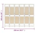 Miniatyrbillede 8 af 8: vidaXL 6-panels rumdeler 210x165 cm stof cremefarvet -  Rumdelere