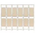 Miniatyrbillede 1 af 8: vidaXL 6-panels rumdeler 210x165 cm stof cremefarvet -  Rumdelere