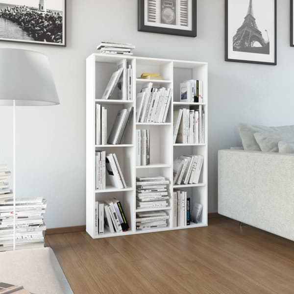 vidaXL rumdeler/bogreol 100x24x140 cm konstrueret træ grå højglans - Rumdelere