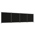 Miniatyrbillede 3 af 9: vidaXL 4-panels rumdeler 698x180 cm stof sort -  Rumdelere