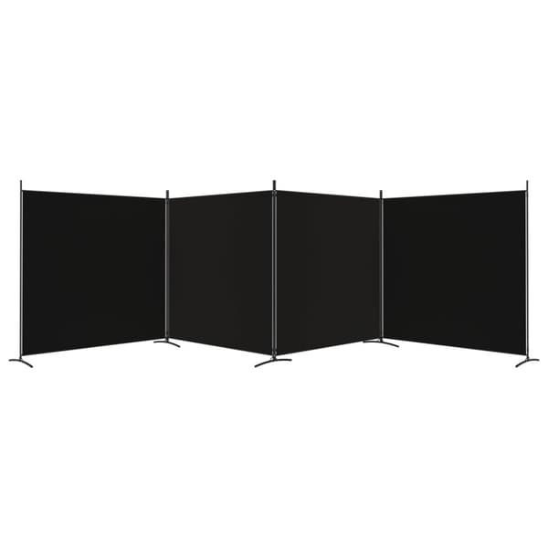 vidaXL 4-panels rumdeler 698x180 cm stof sort -  Rumdelere