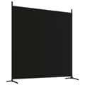 Miniatyrbillede 7 af 9: vidaXL 4-panels rumdeler 698x180 cm stof sort -  Rumdelere