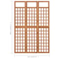 Miniatyrbillede 8 af 8: vidaXL 3-panels rumdeler/espalier 121x180,5 cm massivt grantræ -  Rumdelere
