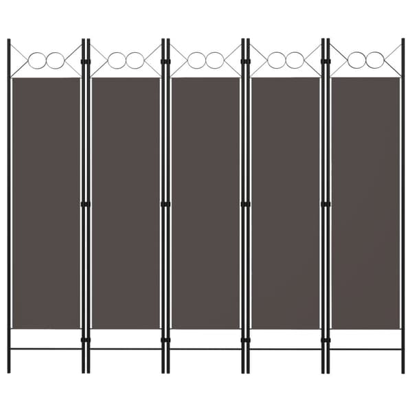 vidaXL 5-panels rumdeler 200x180 cm antracitgrå -  Rumdelere