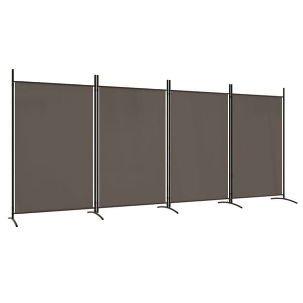 vidaXL 4-panels rumdeler 346x180 cm stof antracitgrå -  Rumdelere