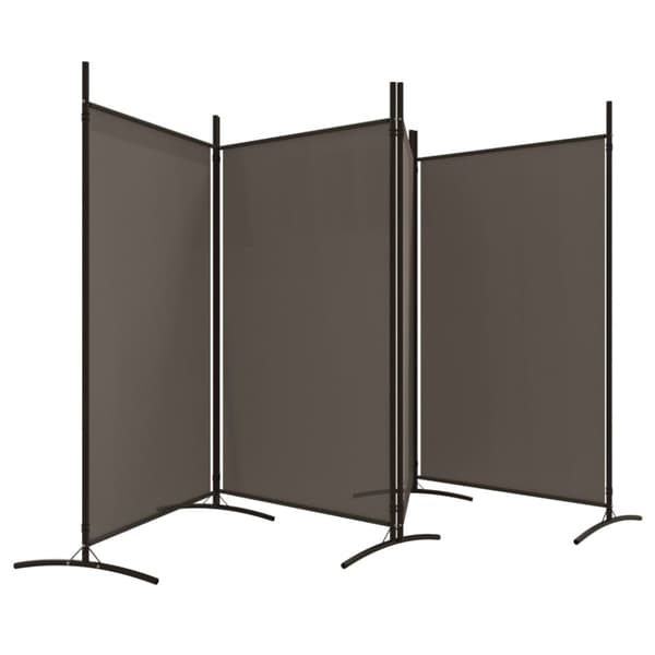 vidaXL 4-panels rumdeler 346x180 cm stof antracitgrå -  Rumdelere