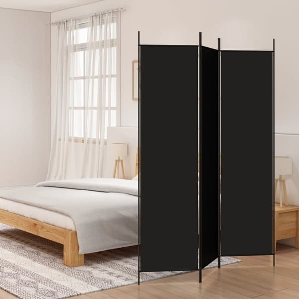 vidaXL 3-panels rumdeler 150x200 cm stof sort -  Rumdelere