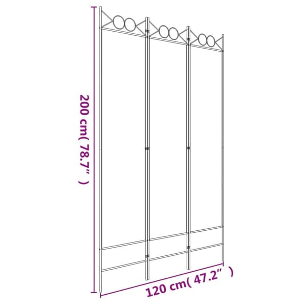 vidaXL 3-panels rumdeler 120x200 cm stof antracitgrå -  Rumdelere