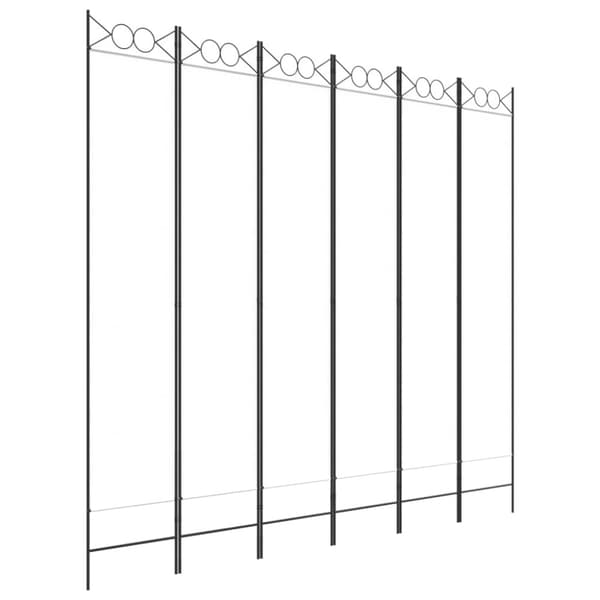 vidaXL 6-panels rumdeler 240x220 cm stof hvid - Rumdelere