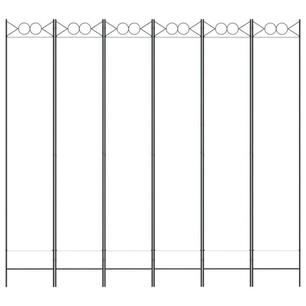 vidaXL 6-panels rumdeler 240x220 cm stof hvid - Rumdelere
