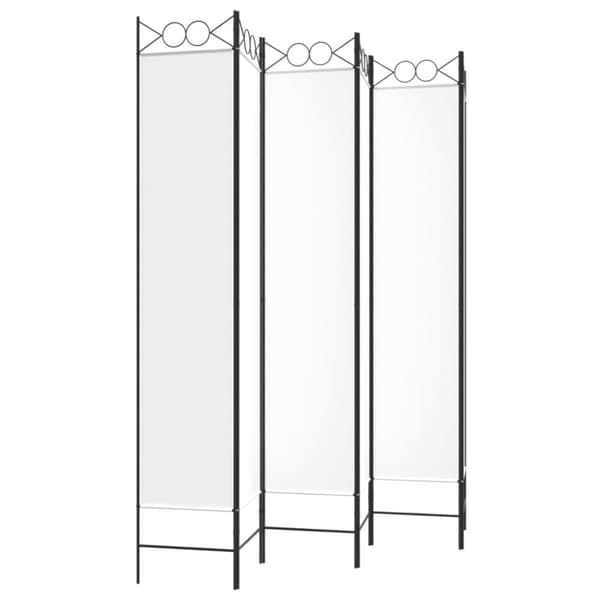 vidaXL 6-panels rumdeler 240x220 cm stof hvid - Rumdelere