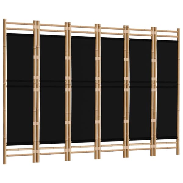 vidaXL 6-panels rumdeler 240 cm foldbar bambus og kanvas - Rumdelere