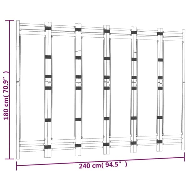 vidaXL 6-panels rumdeler 240 cm foldbar bambus og kanvas - Rumdelere