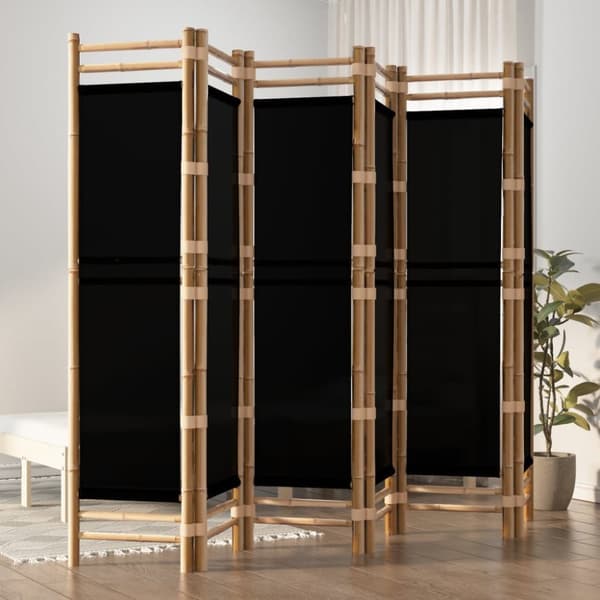 vidaXL 6-panels rumdeler 240 cm foldbar bambus og kanvas -  Rumdelere