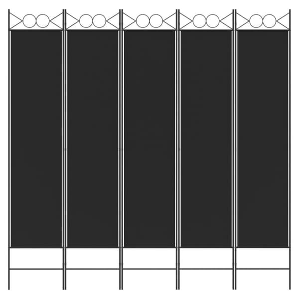 vidaXL 5-panels rumdeler 200x200 cm stof sort -  Rumdelere