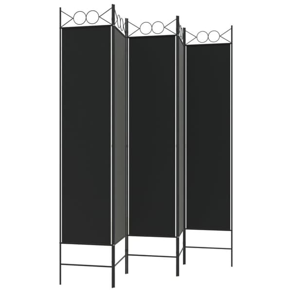 vidaXL 5-panels rumdeler 200x200 cm stof sort -  Rumdelere