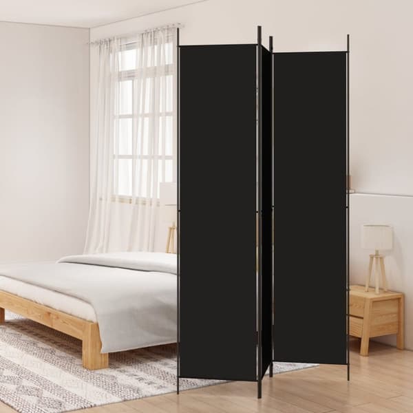vidaXL 3-panels rumdeler 150x220 cm stof sort -  Rumdelere