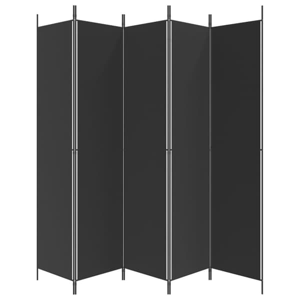 vidaXL 5-panels rumdeler 250x220 cm stof sort -  Rumdelere