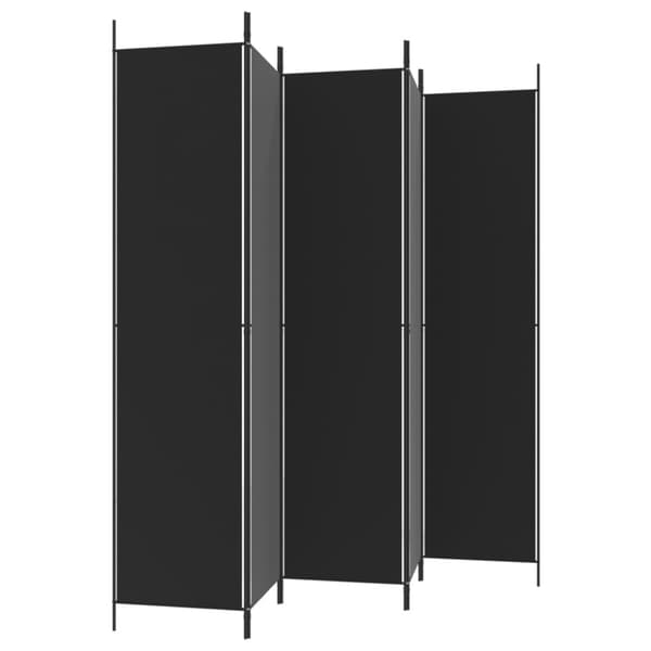 vidaXL 5-panels rumdeler 250x220 cm stof sort -  Rumdelere