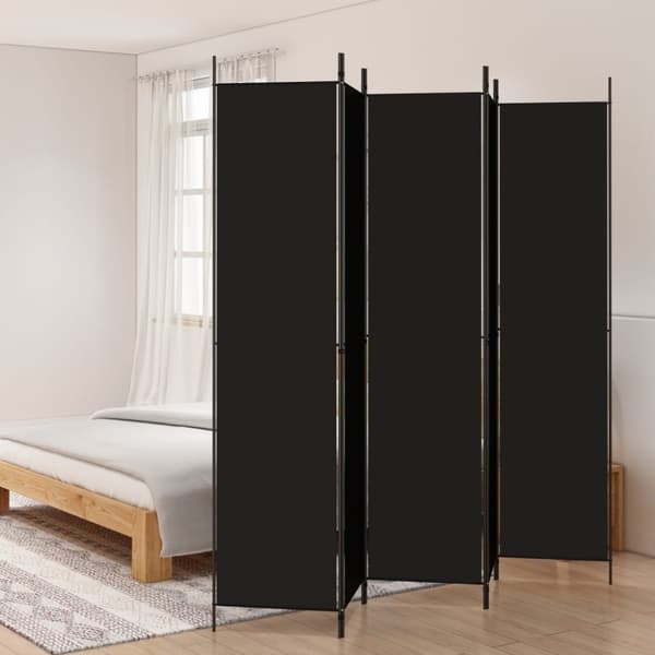 vidaXL 5-panels rumdeler 250x220 cm stof sort -  Rumdelere