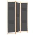 Miniatyrbillede 4 af 9: vidaXL 3-panels rumdeler 120 x 170 x 4 cm stof grå -  Rumdelere