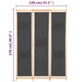 Miniatyrbillede 9 af 9: vidaXL 3-panels rumdeler 120 x 170 x 4 cm stof grå -  Rumdelere