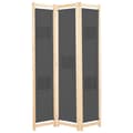 Miniatyrbillede 1 af 9: vidaXL 3-panels rumdeler 120 x 170 x 4 cm stof grå -  Rumdelere