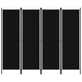 Miniatyrbillede 1 af 7: vidaXL 4-panels rumdeler 200 x 180 cm sort -  Rumdelere
