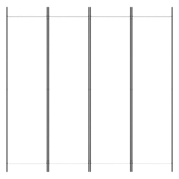 vidaXL 4-panels rumdeler 200x200 cm stof hvid - Rumdelere