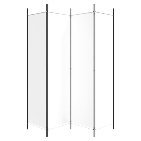 vidaXL 4-panels rumdeler 200x200 cm stof hvid - Rumdelere