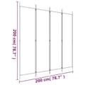 Miniatyrbillede 9 af 9: vidaXL 4-panels rumdeler 200x200 cm stof hvid -  Rumdelere
