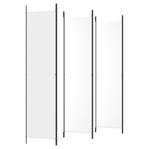 vidaXL 6-panels rumdeler 300x220 cm stof hvid - Rumdelere