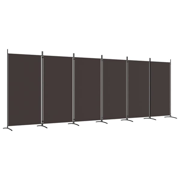 vidaXL 6-panels rumdeler 520x180 cm stof brun - Rumdelere