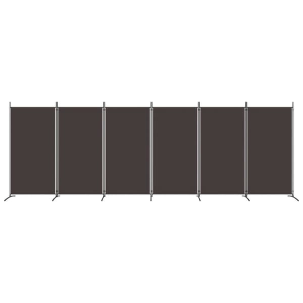 vidaXL 6-panels rumdeler 520x180 cm stof brun - Rumdelere