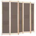 Miniatyrbillede 4 af 9: vidaXL 5-panels rumdeler 200 x 170 x 4 cm stof brun -  Rumdelere