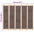 Miniatyrbillede 9 af 9: vidaXL 5-panels rumdeler 200 x 170 x 4 cm stof brun -  Rumdelere